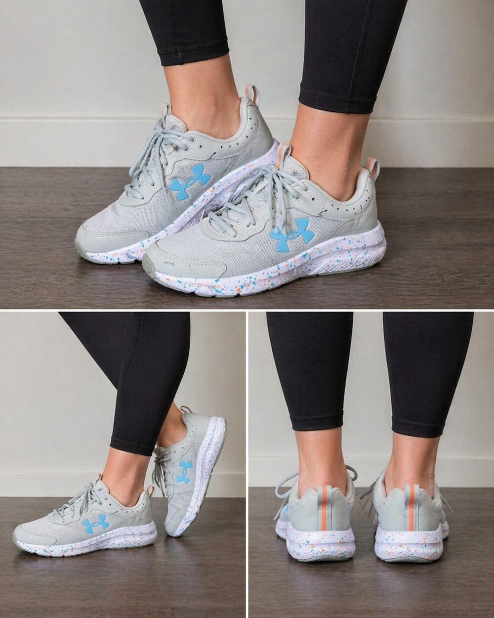 Under Armour Charged Assert 10 Paint Splatter Shoes Women’s 7.5 Gray